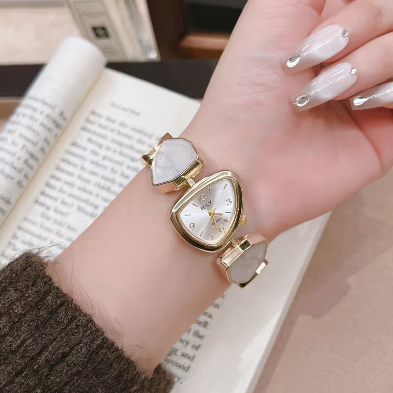 Pearl Stone Gold Bracelet Watch