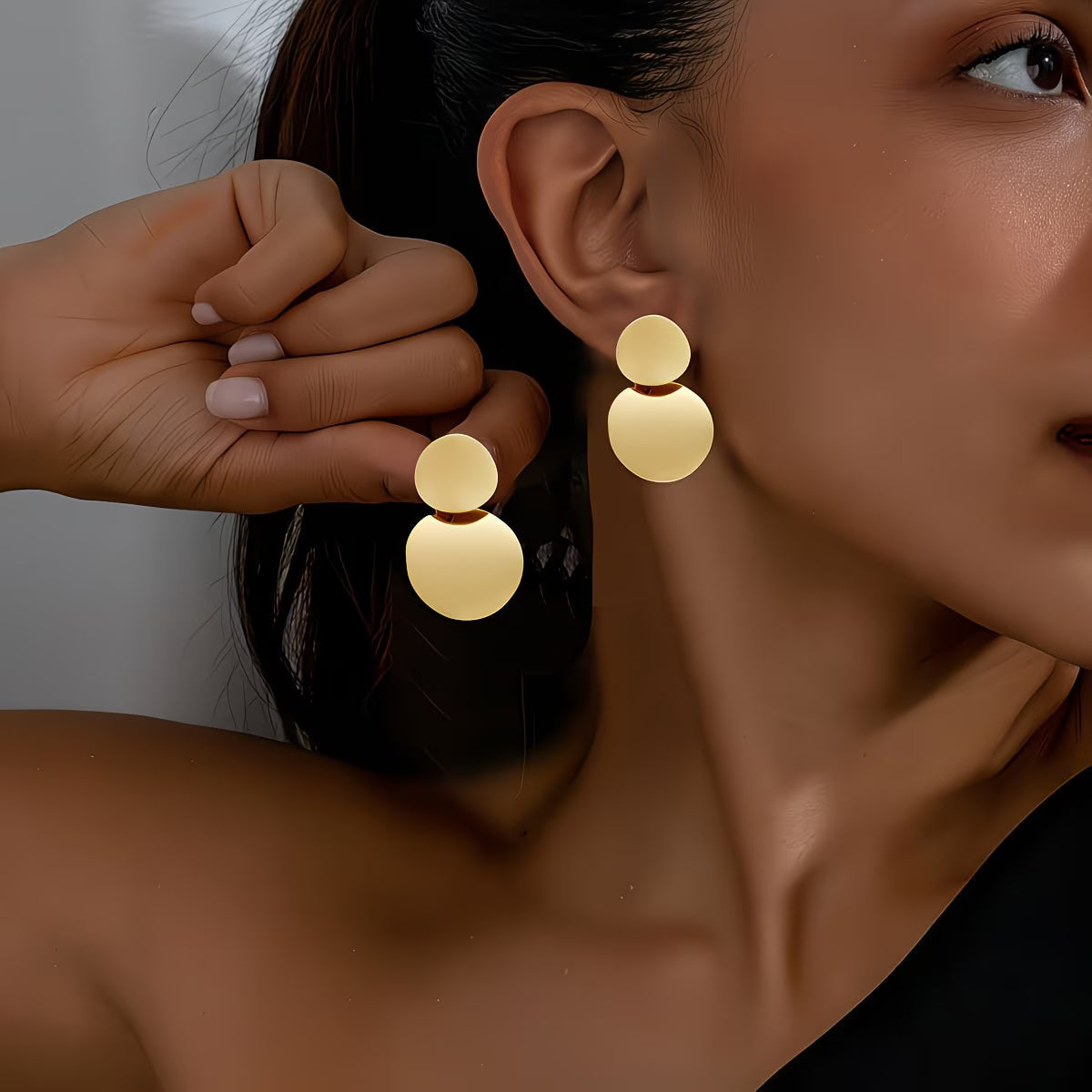 Elegant Double Disc Earrings