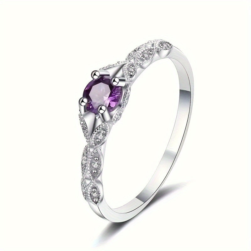Elegant Synthetic Zirconia Prong Ring