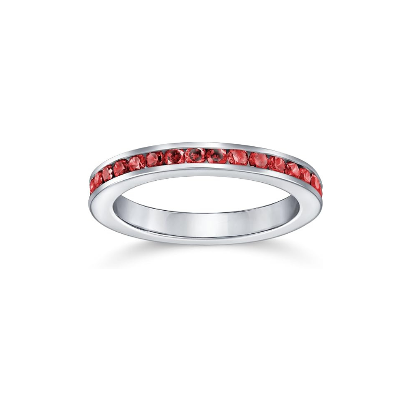 Elegant Ruby Eternity White Gold Band