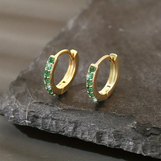 Mayfair Emerald Hoop Earrings