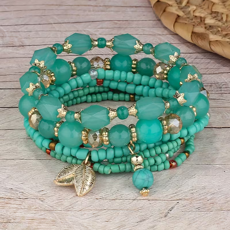 Elegant Crown Pearl Bracelet Set