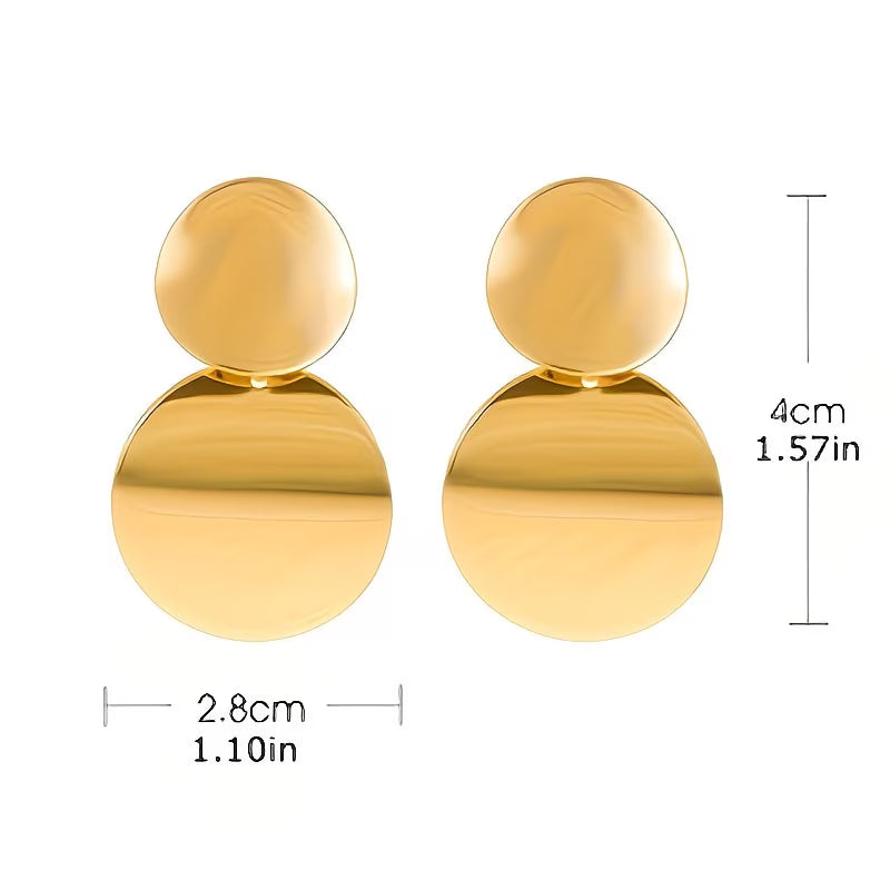 Elegant Double Disc Earrings