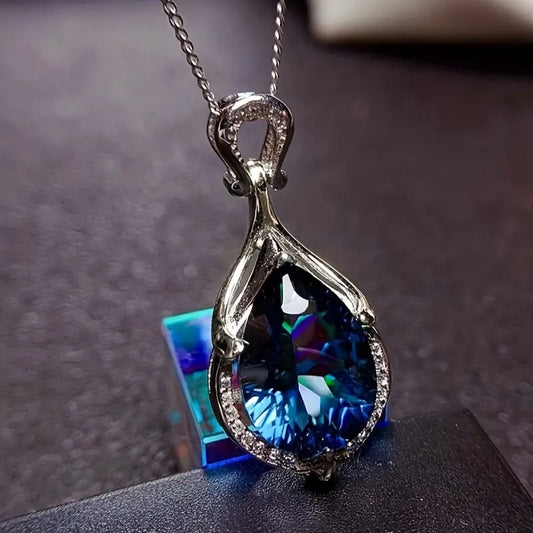 Elegant Sapphire Twisted Necklace