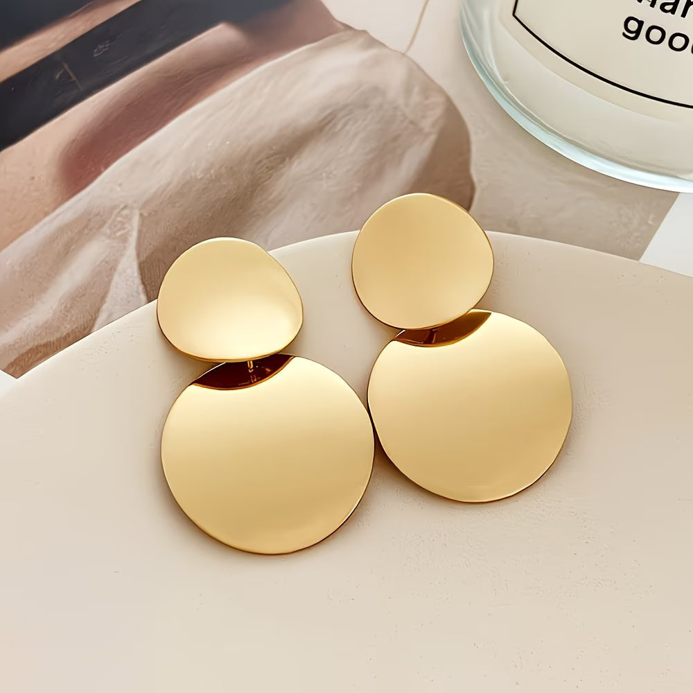 Elegant Double Disc Earrings
