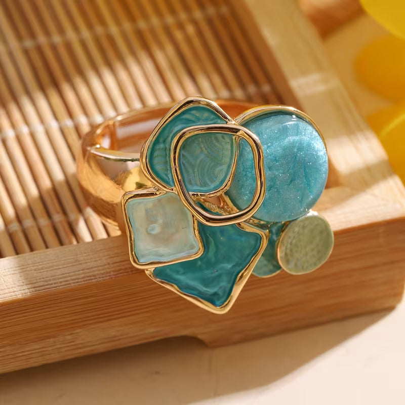 Turquoise Mosaic Cocktail Ring