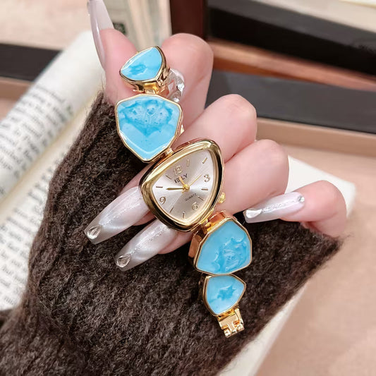 Turquoise Stone Gold Bracelet Watch