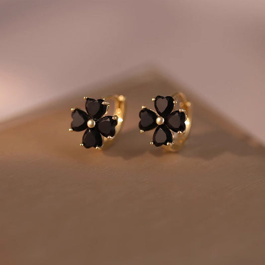 Elegant Gold Plated Flower Stud Earrings