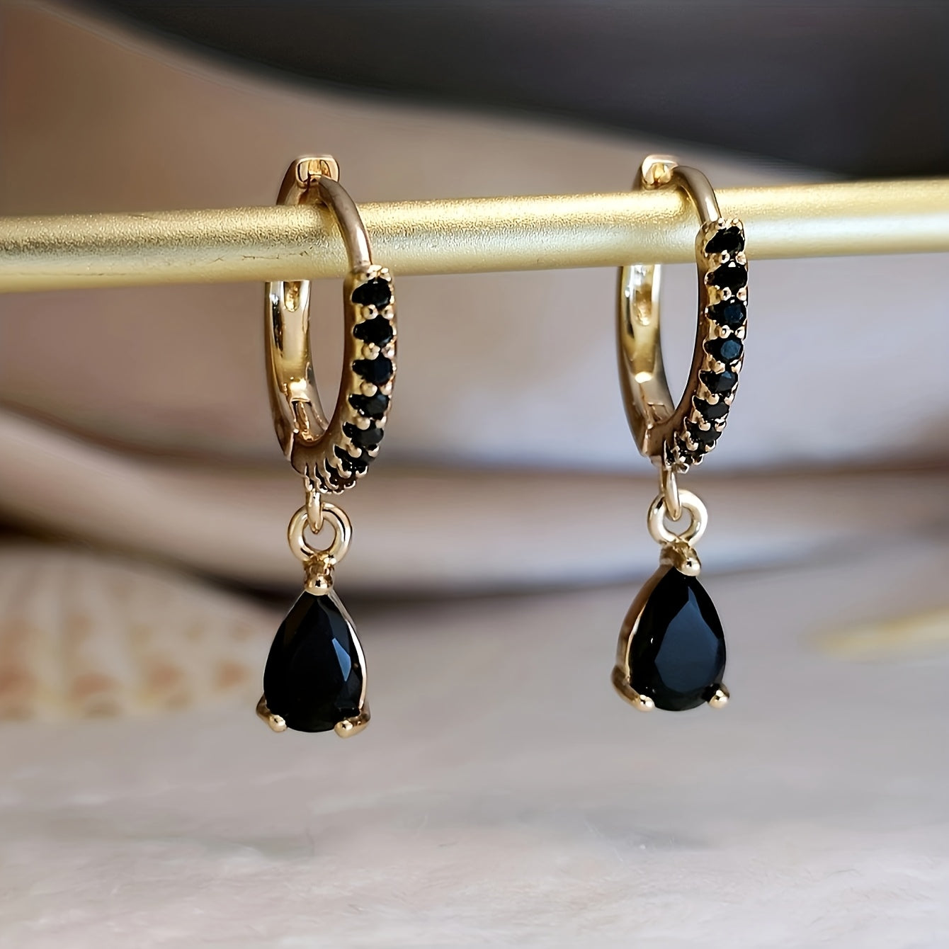 Elegant Vintage-Inspired Onyx Earrings