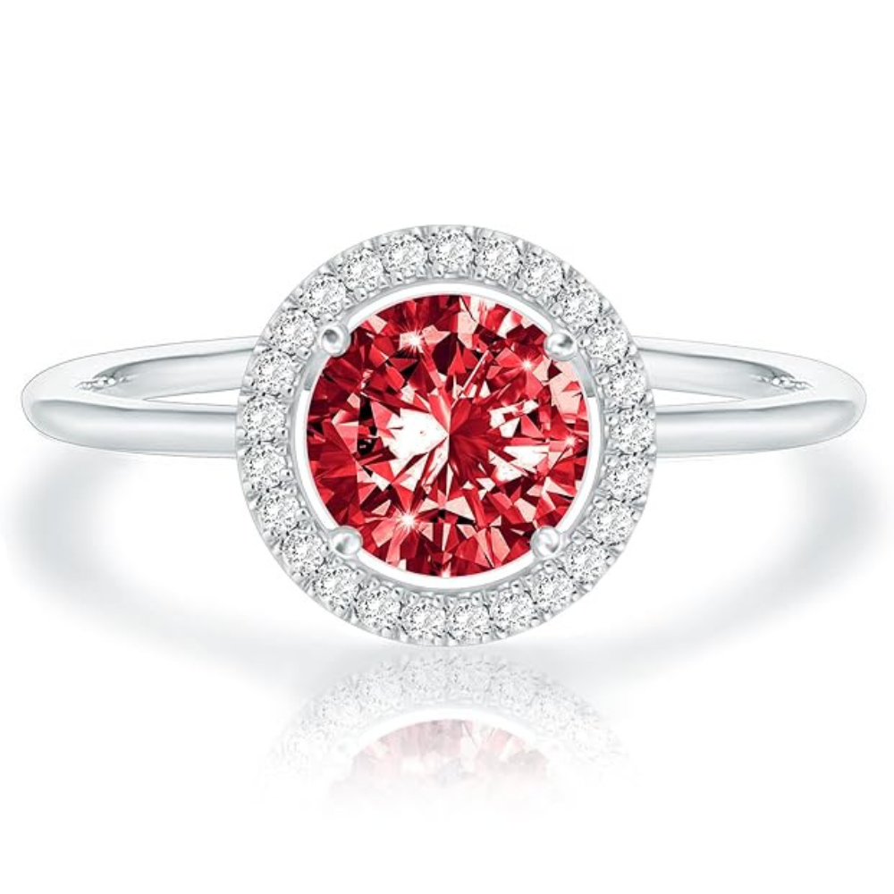 Elegant Ruby White Gold Ring