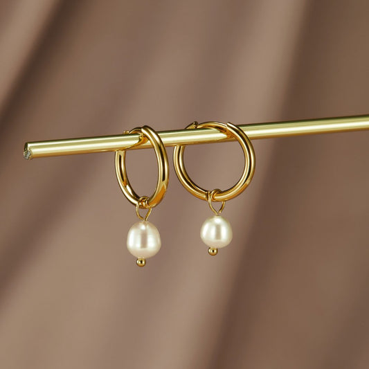 Essential Pearl Hoop Earrings