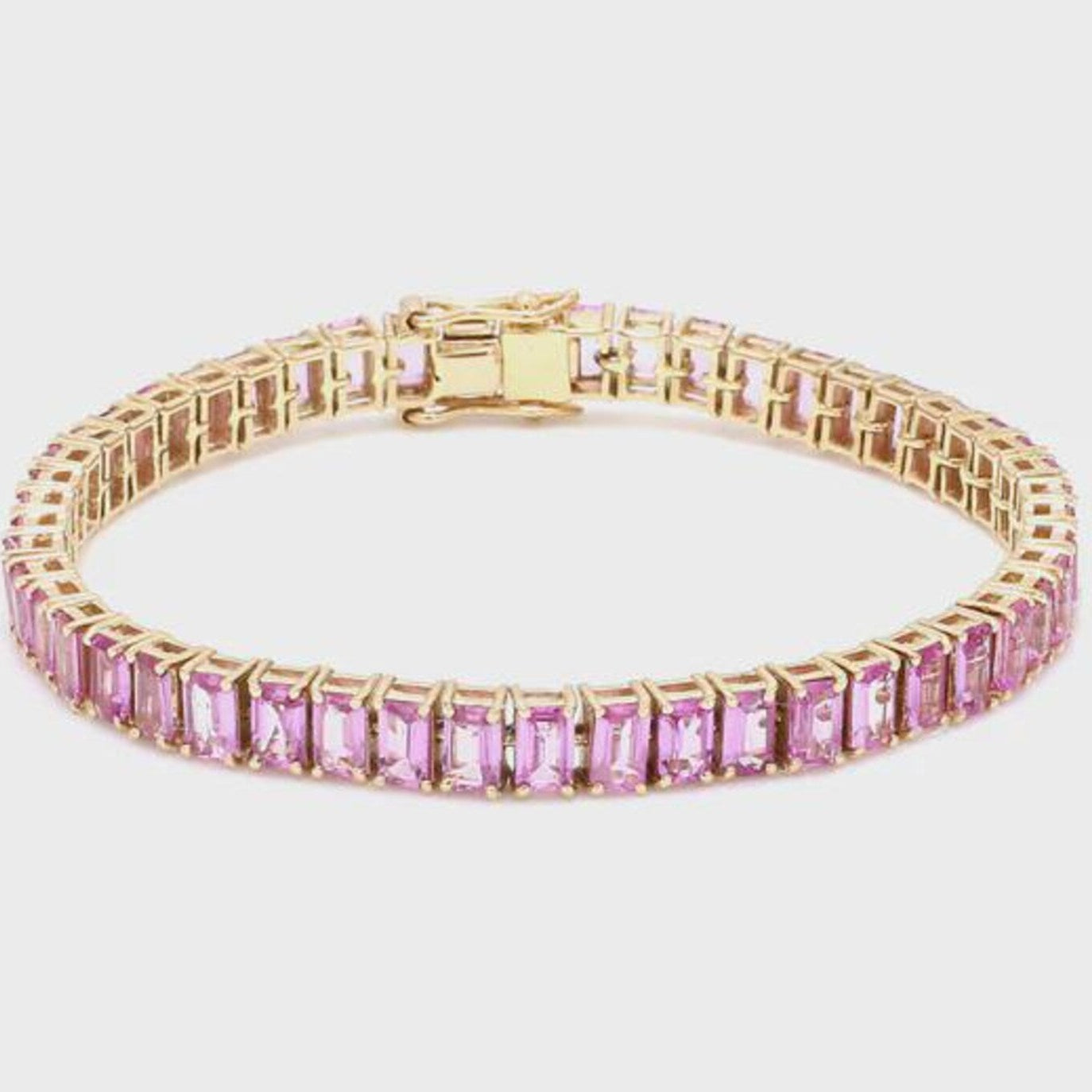 Elegant Rosé Sapphire Gold Bracelet