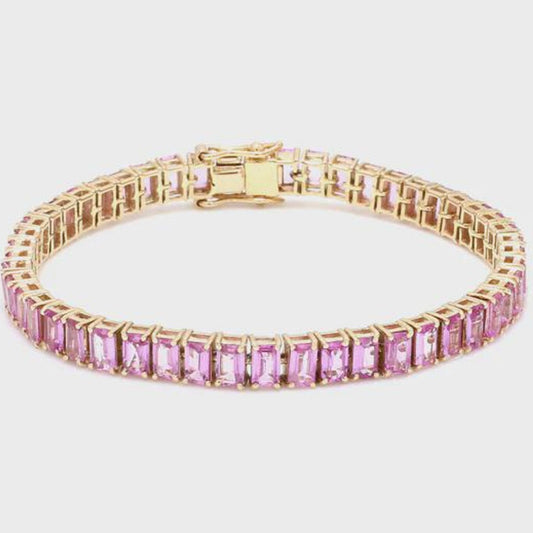 Elegant Rosé Sapphire Gold Bracelet