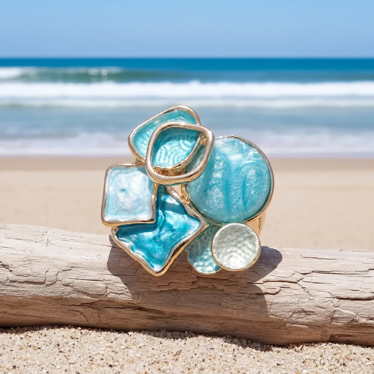 Turquoise Mosaic Cocktail Ring