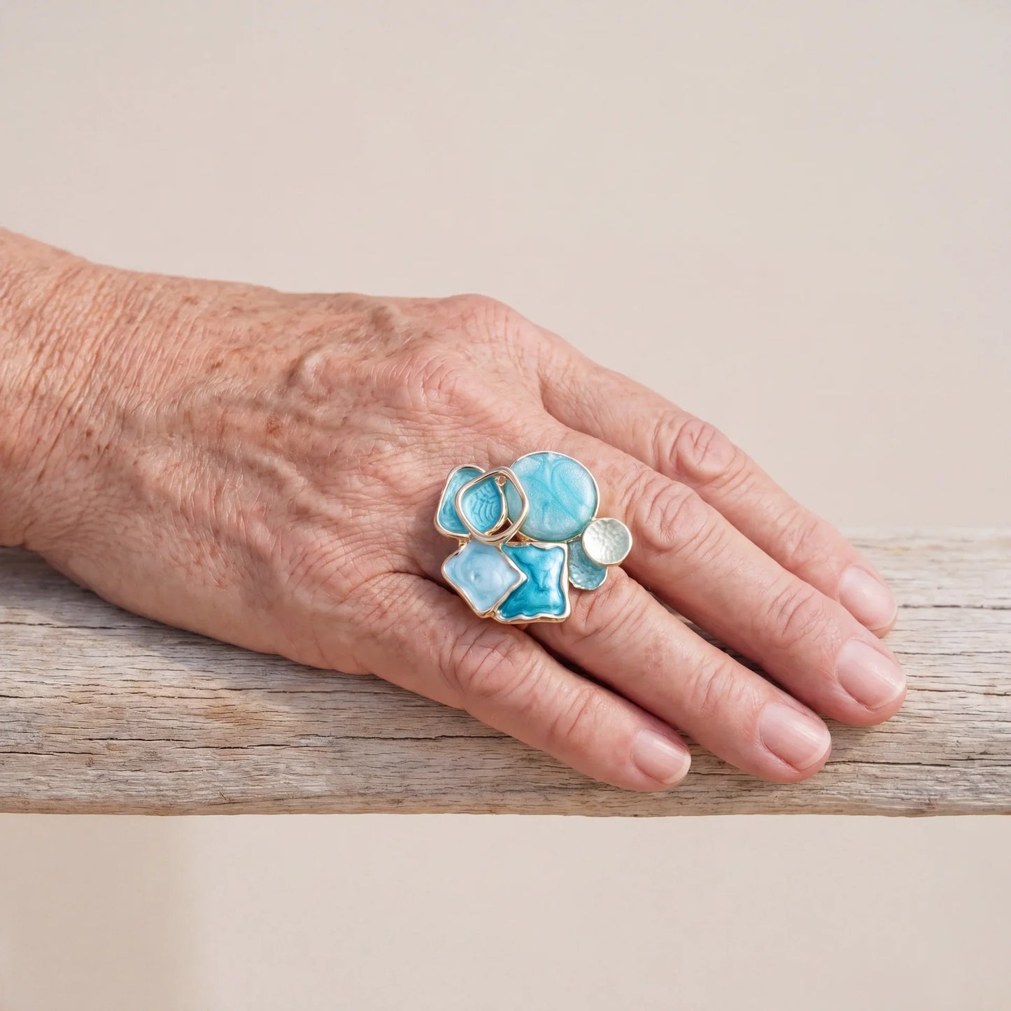 Turquoise Mosaic Cocktail Ring