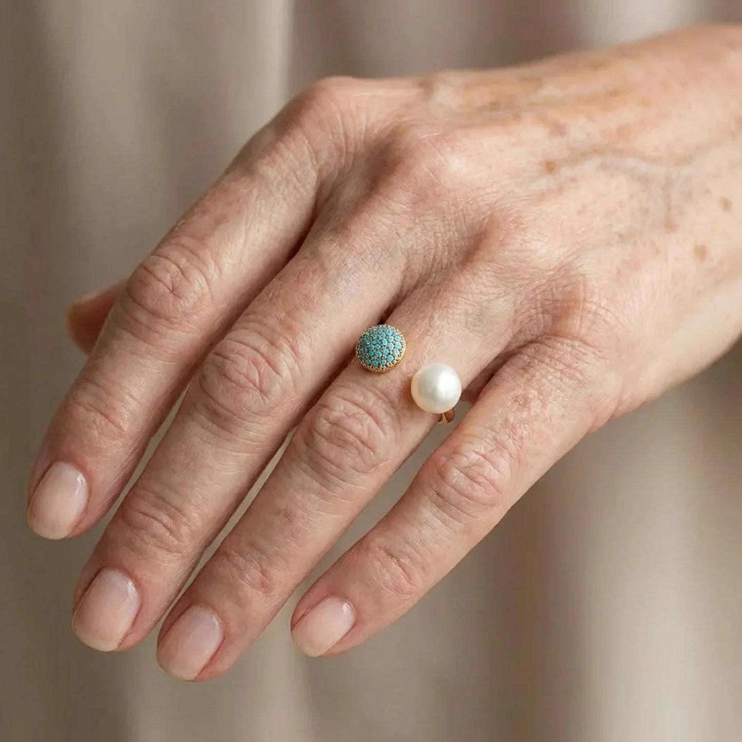 Pearl and Turquoise Beauty Ring