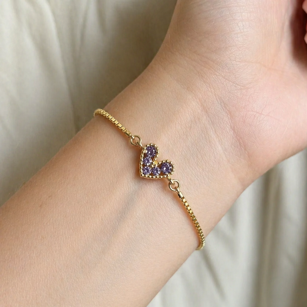Elegant Lilac Gold Bracelet