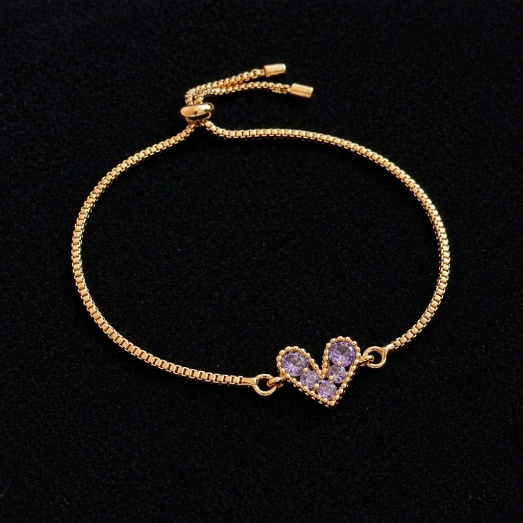 Elegant Lilac Gold Bracelet