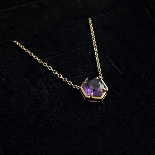 Elegant Amethyst Rose Gold Pendant