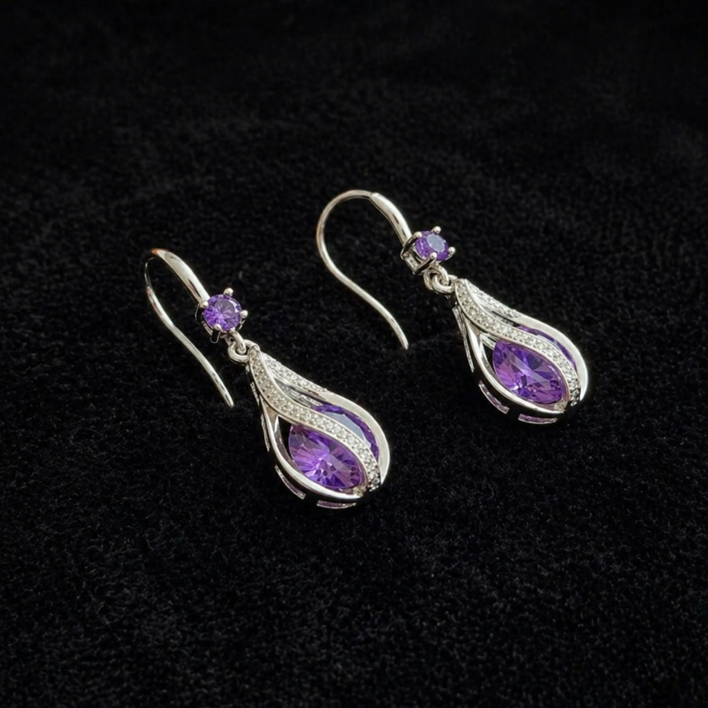 Sophisticated Twisted White Gold Earrings