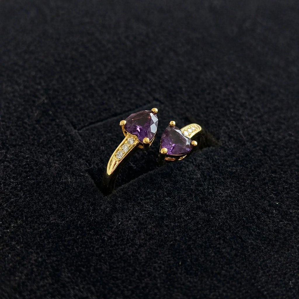 Timeless Violet Gold Heartwrap Ring