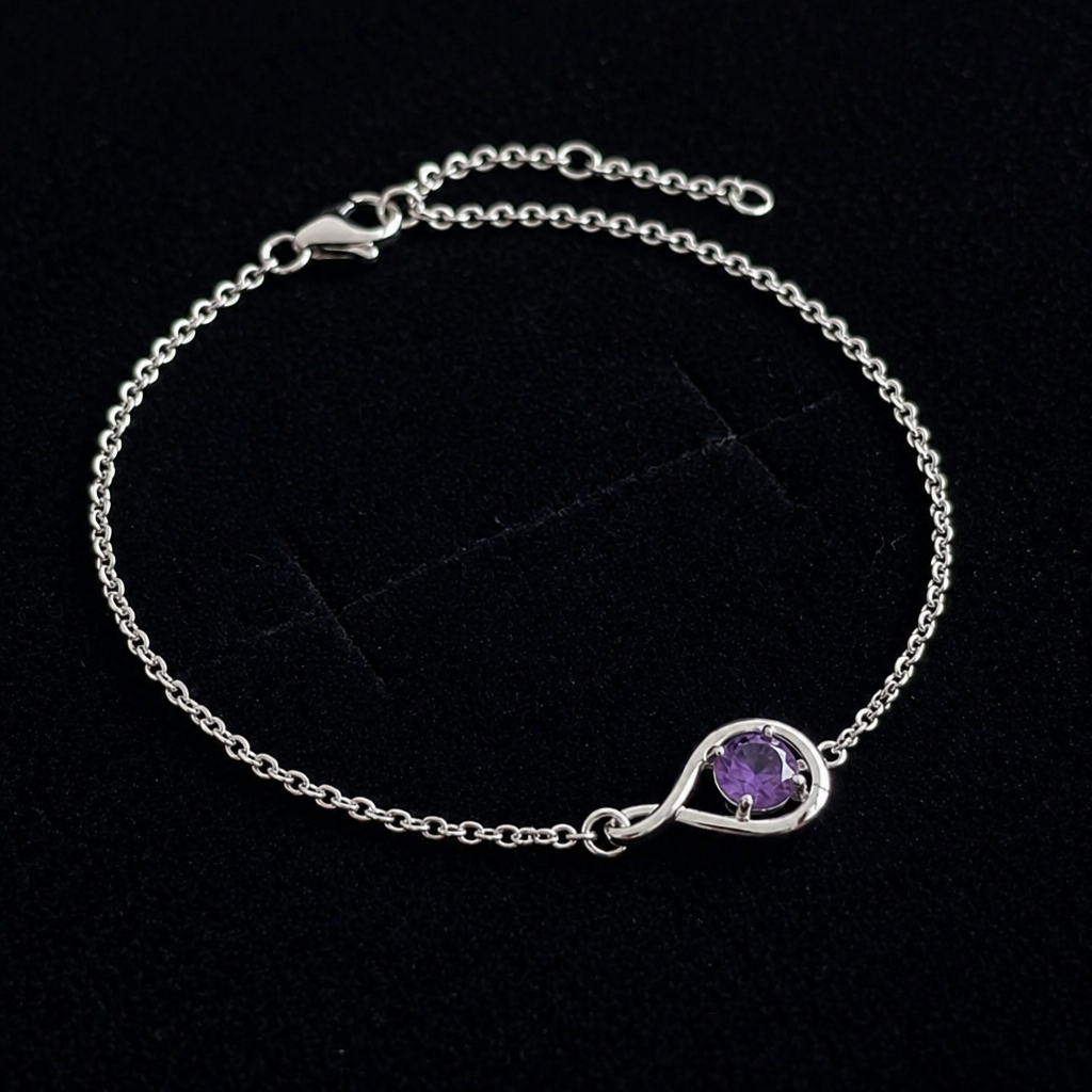 Elegant Amethyst Chain Bracelet