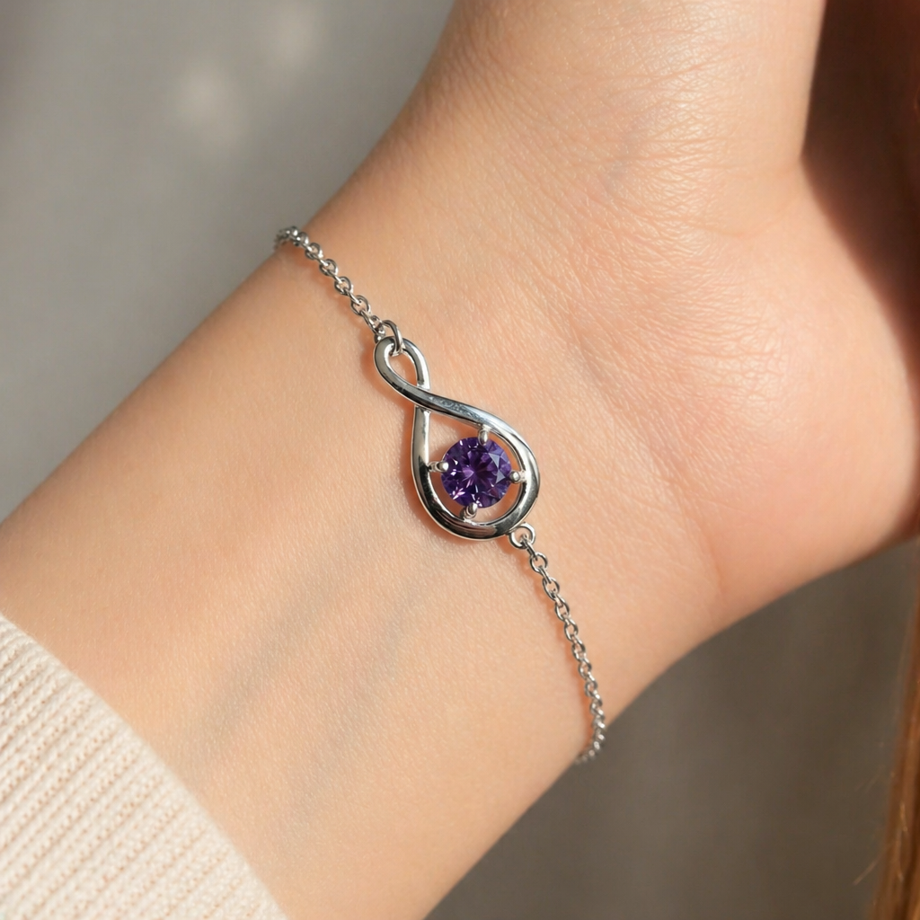 Elegant Amethyst Chain Bracelet