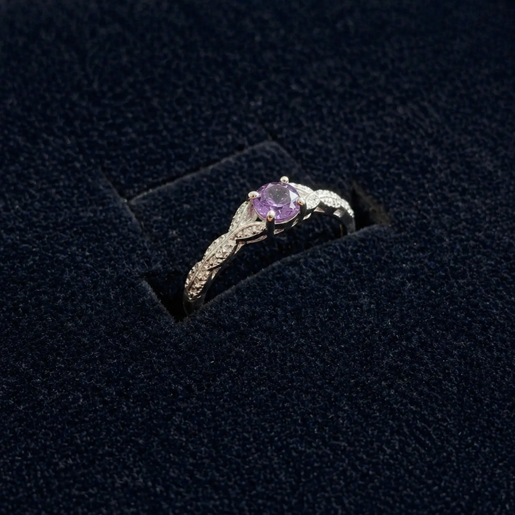 Sophisticated White Gold Fern Ring