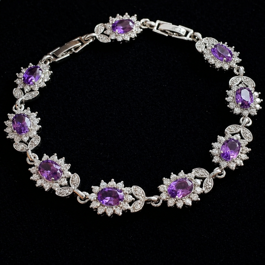 Elegant Botanical White Gold Bracelet