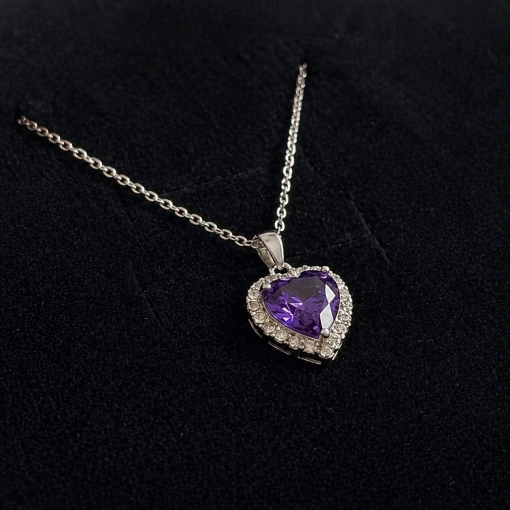 Sophisticated Heart-Shaped Amethyst Necklace