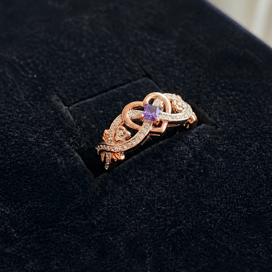 Sophisticated Amethyst Heart Ring