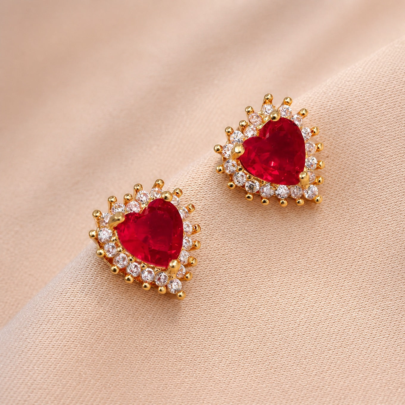 Sophisticated Crimson Gold Jewelry Set
