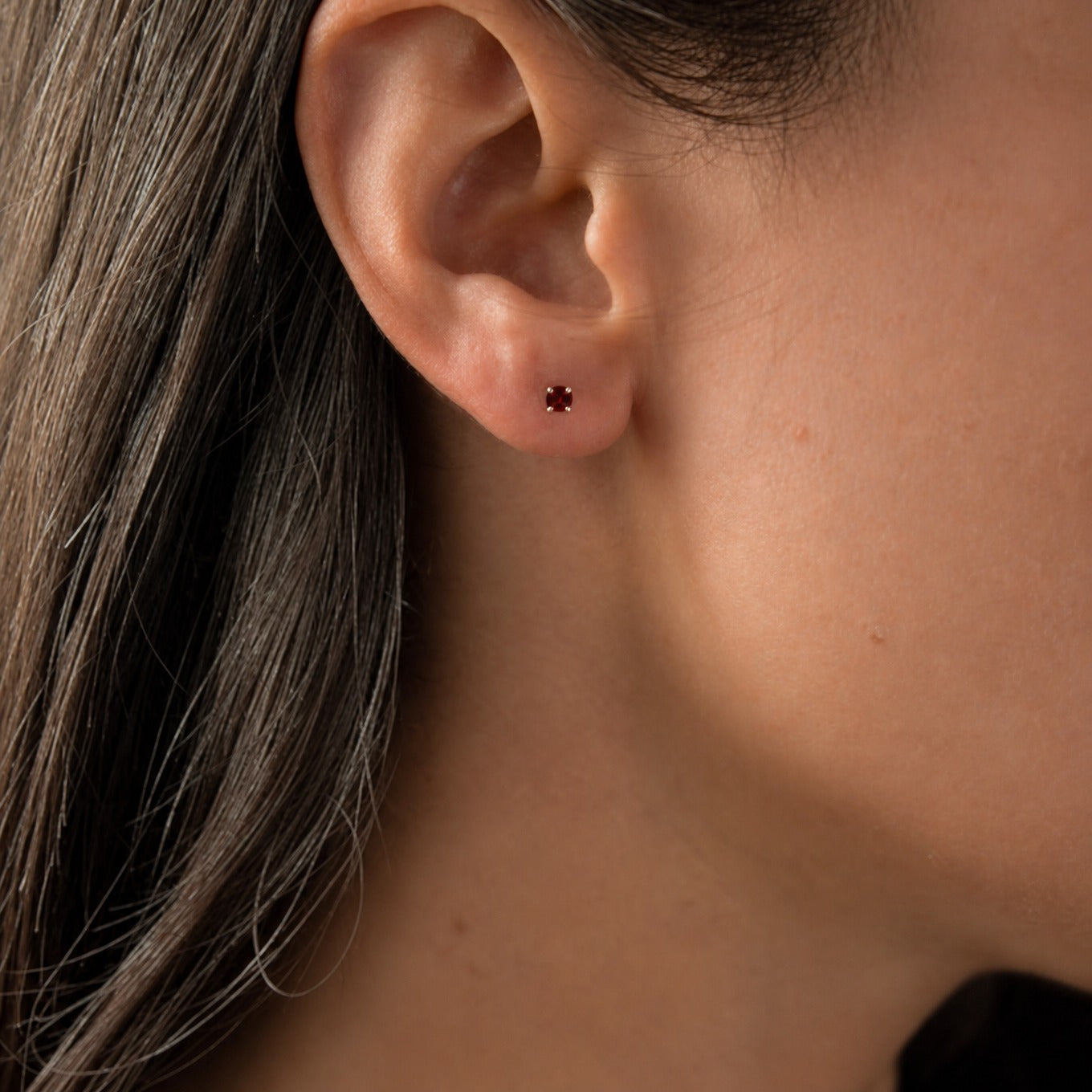 Elegant Ruby Gold Stud Earrings