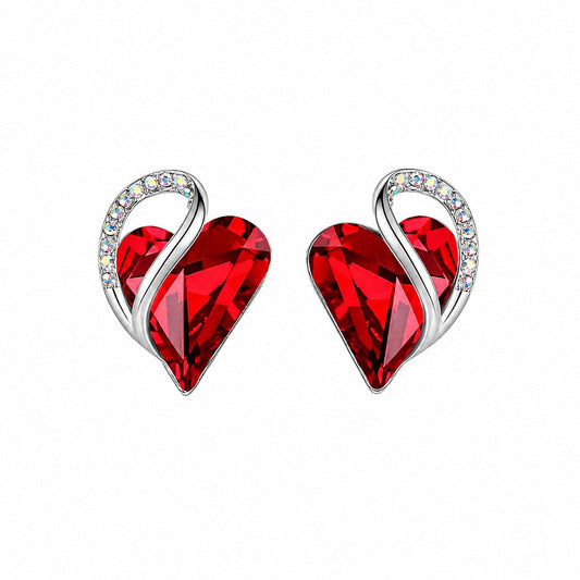 Elegant Ruby Infinity Stud Earrings