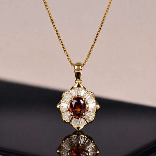 Sophisticated Crimson Gold Necklace