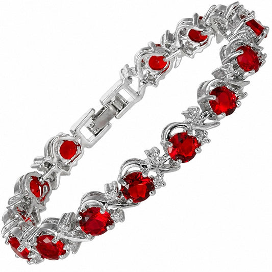 Sophisticated Ruby Vine White Gold Bracelet