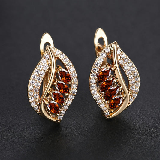 Sophisticated Ruby Gold Drop Earrings
