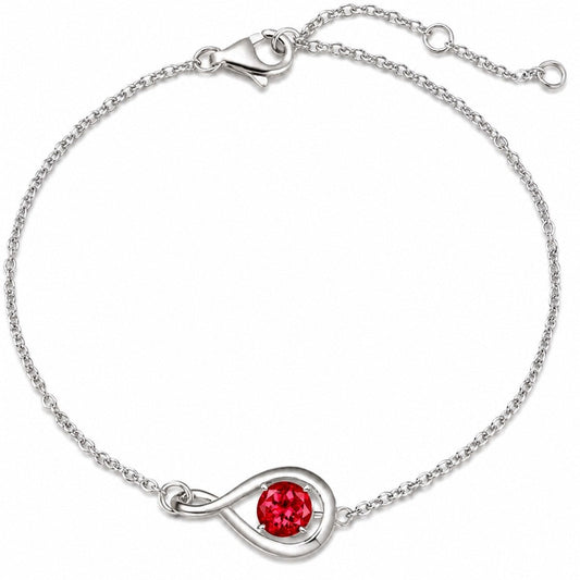 Elegant Ruby Infinity White Gold Bracelet