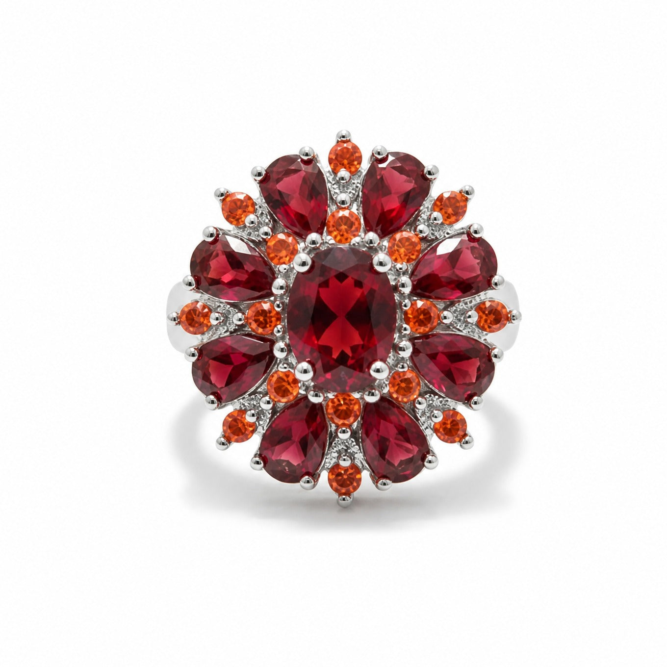Elegant Layered Scarlet Petal Ring