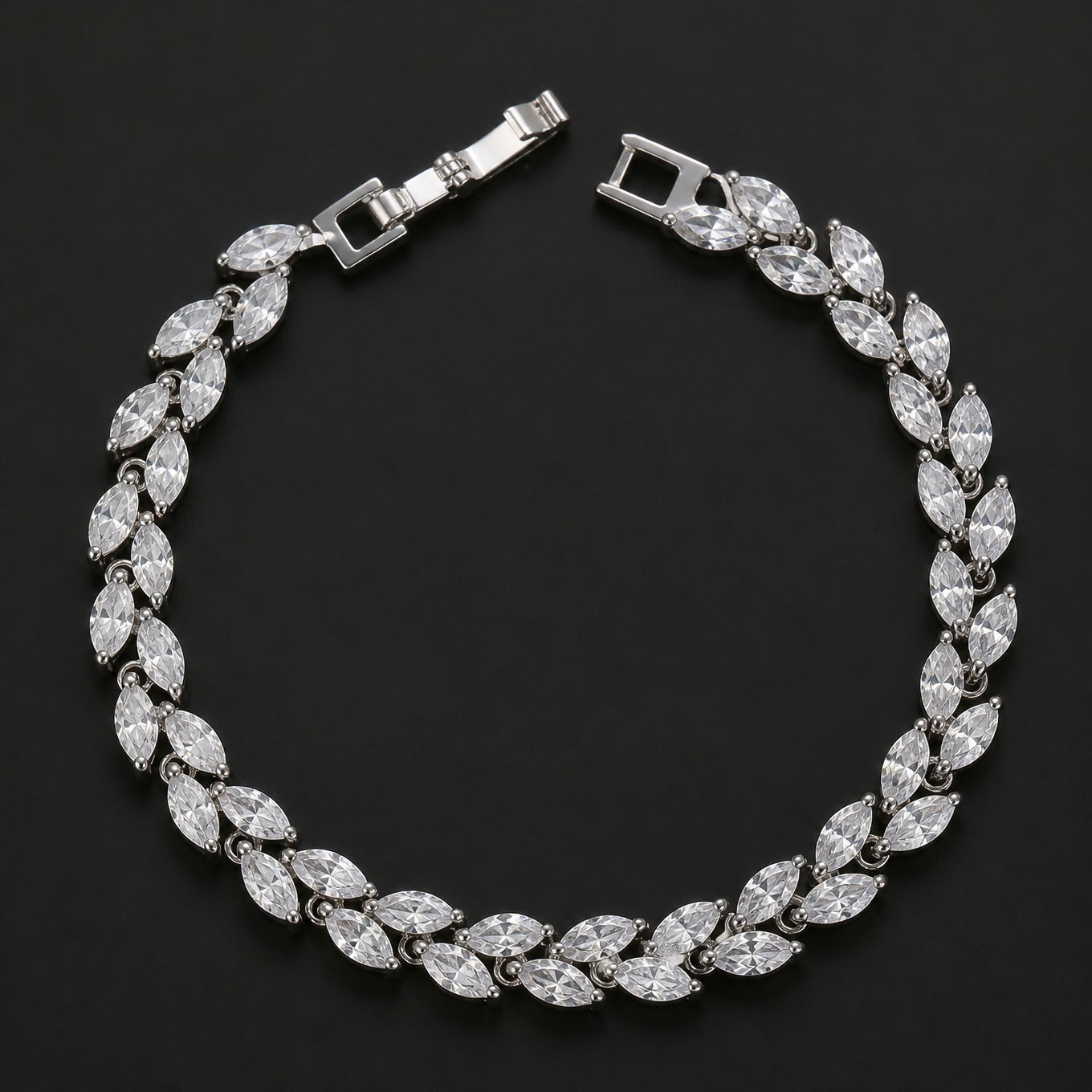 Elegant Synthetic Zircon Wheat Leaf Bracelet