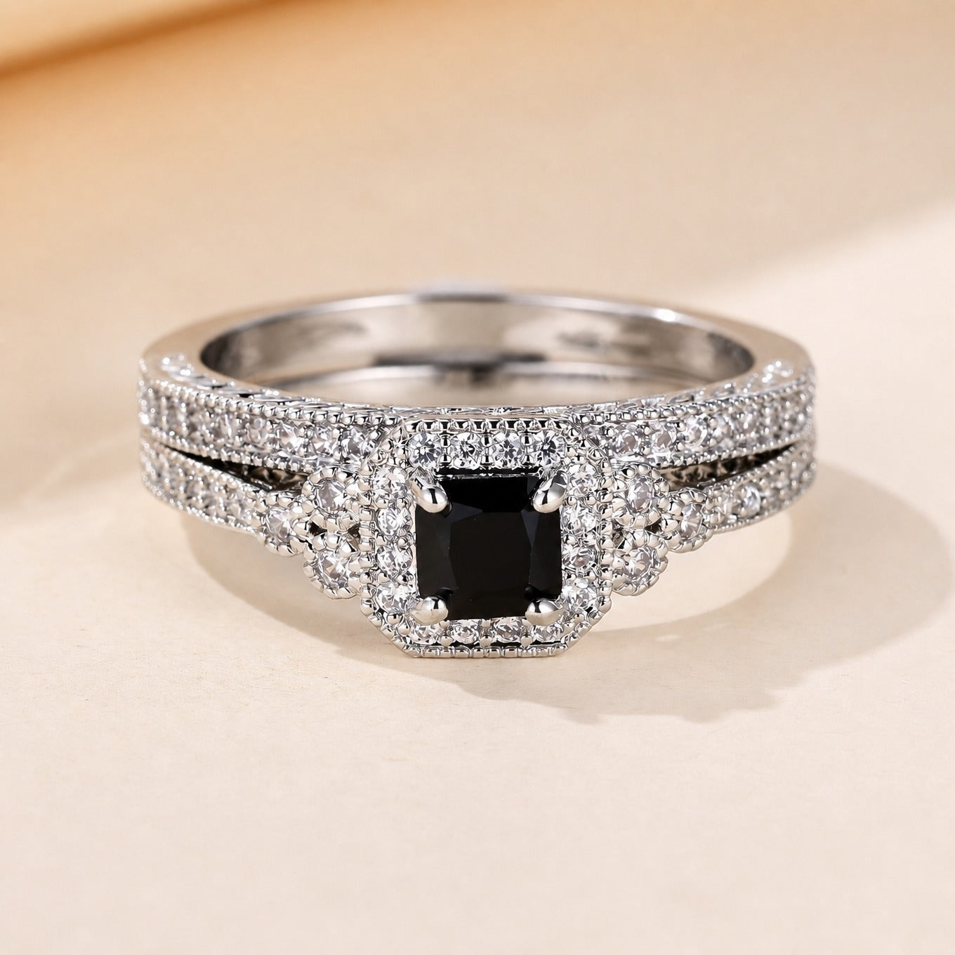 Elegant Black Onyx Copper Ring