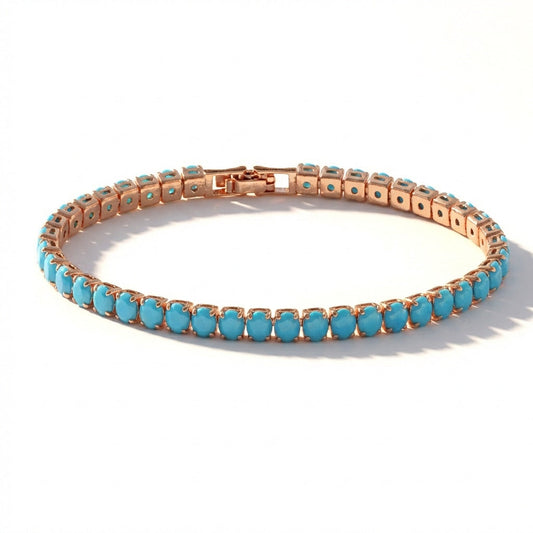 Elegant Gold Turquoise Chain Bracelet