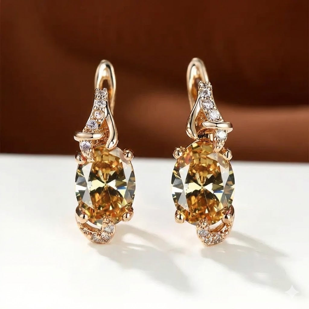 Gorgeous Sapphire Gold Earrings